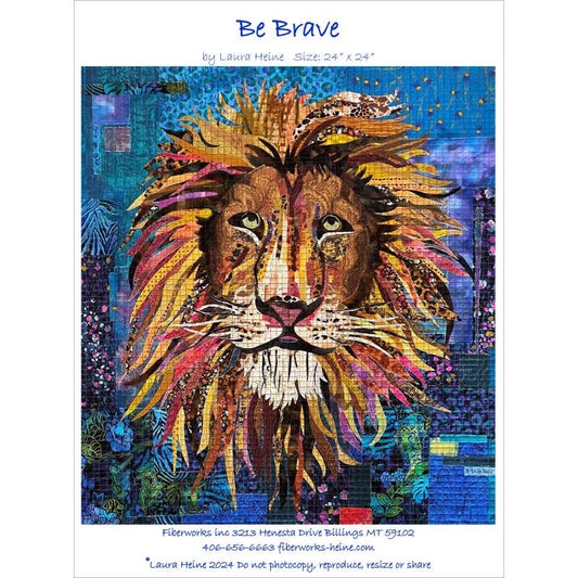 Laura Heine Be Brave Collage Wall Quilt Pattern Finished Size: 24"x24"