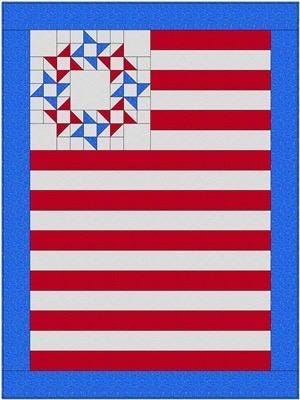Fabric Cafe Freedom Quilt Pattern (uses only 3YDS of fabric) Finished Size 44”x59”
