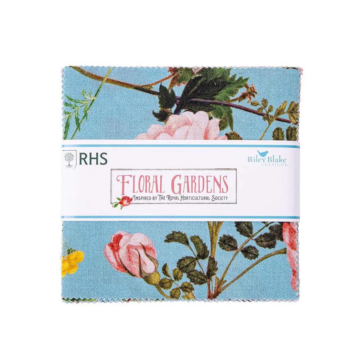 Riley Blake Floral Gardens Fabric Collection 5" Stacker (42 Pieces Per Bundle)