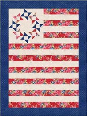 Fabric Cafe Freedom Quilt Pattern (uses only 3YDS of fabric) Finished Size 44”x59”