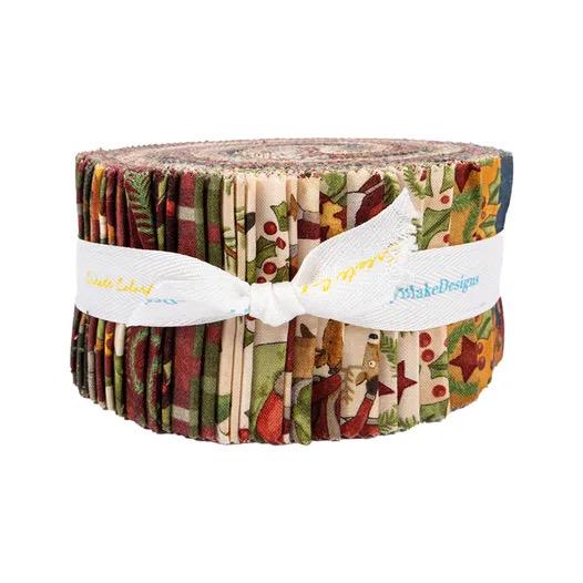 Riley Blake Up On The Housetop Fabric Collection 2.5" Rolie Polie