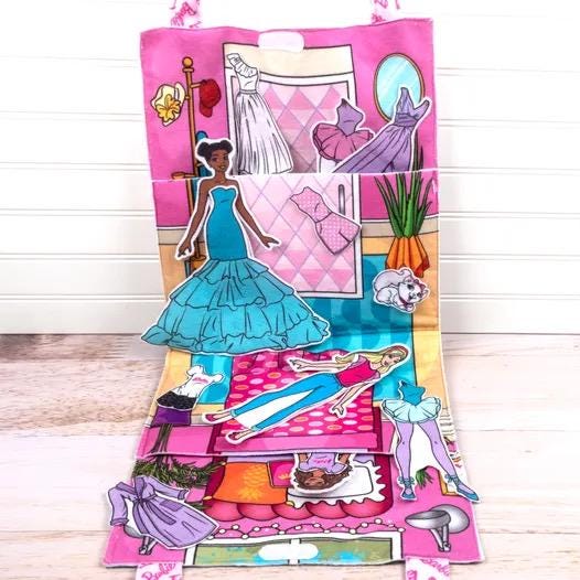 Riley Blake Barbie™ Girl Barbie Dream House Pack and Play Felt Panel Premium 100% Polyester Felt Fabrics