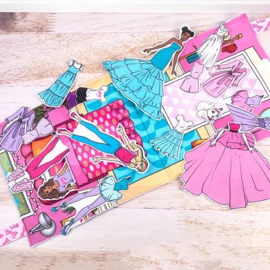 Riley Blake Barbie™ Girl Barbie Dream House Pack and Play Felt Panel Premium 100% Polyester Felt Fabrics