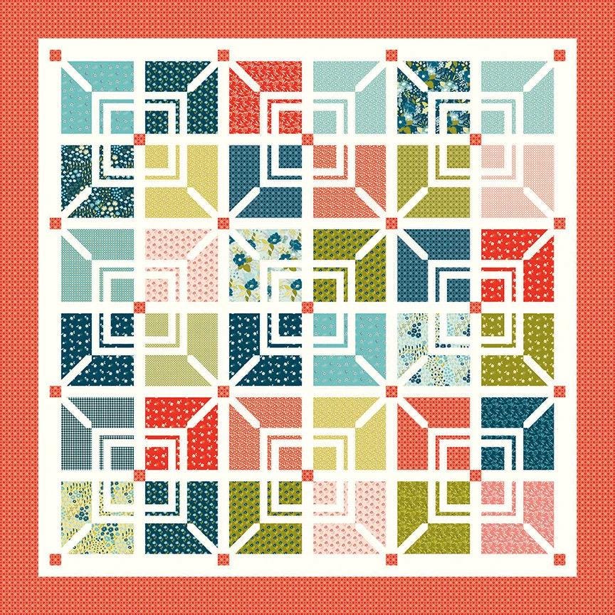 Pieces From My Heart Sandy Gervais Squared X's Four Quilt Pattern Finished Size: 76"x76"