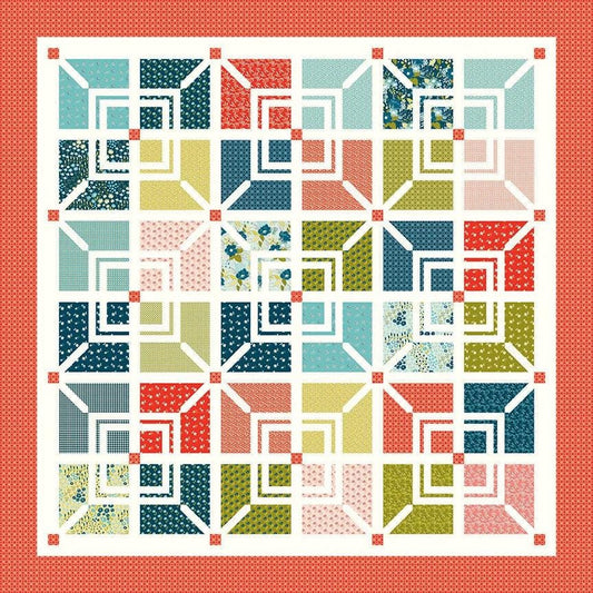 Pieces From My Heart Sandy Gervais Squared X's Four Quilt Pattern Finished Size: 76"x76"