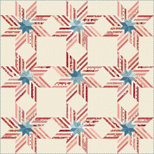 Laundry Basket Quilts Freedom Star Quilt Pattern Finished Size: 65.75"x65.75"