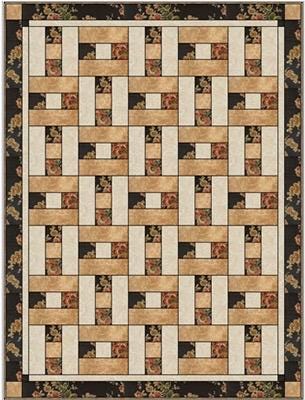 Fabric Cafe HopScotch Quilt Pattern - Uses Only 3 Yards of Fabric Finished Size: 44.5"x59.5"