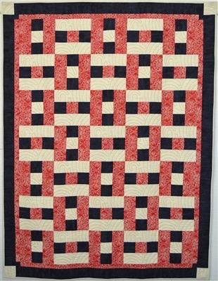 Fabric Cafe HopScotch Quilt Pattern - Uses Only 3 Yards of Fabric Finished Size: 44.5"x59.5"