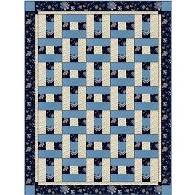 Fabric Cafe HopScotch Quilt Pattern - Uses Only 3 Yards of Fabric Finished Size: 44.5"x59.5"