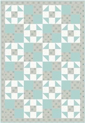 Fabric Cafe Merry & Bright Quilt Pattern - Uses Only 3 Yards of Fabric Finished Size: 40"x58"
