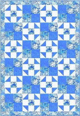 Fabric Cafe Merry & Bright Quilt Pattern - Uses Only 3 Yards of Fabric Finished Size: 40"x58"