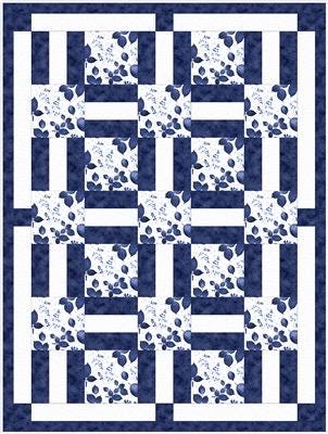 Fabric Cafe Porch Rails Quilt Pattern (uses only 3YDS of fabric) Finished Size: 45.5"x60.5"