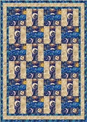 Fabric Cafe Rail Fence Quilt Pattern - Uses Only 3 Yards of Fabric Finished Size: 44"x62"
