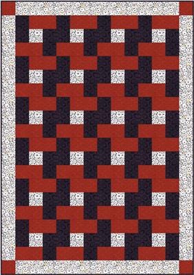 Fabric Cafe Trellis Quilt Pattern - Uses Only 3 Yards of Fabric Finished Size: 43"x61"