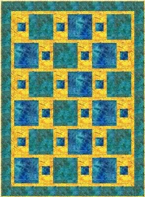 Fabric Cafe Dash Quilt Pattern - Uses Only 3 Yards of Fabric Finished Size: 44"x58"
