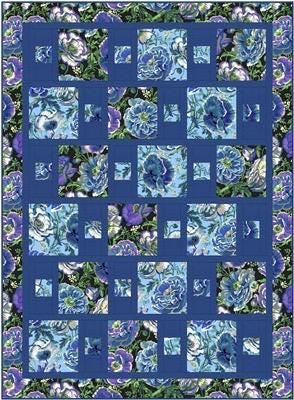 Fabric Cafe Dash Quilt Pattern - Uses Only 3 Yards of Fabric Finished Size: 44"x58"