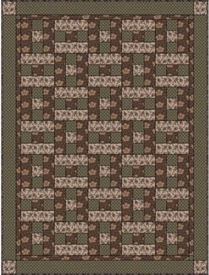 Fabric Cafe HopScotch Quilt Pattern - Uses Only 3 Yards of Fabric Finished Size: 44.5"x59.5"