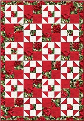 Fabric Cafe Merry & Bright Quilt Pattern - Uses Only 3 Yards of Fabric Finished Size: 40"x58"