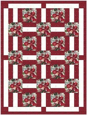 Fabric Cafe Porch Rails Quilt Pattern (uses only 3YDS of fabric) Finished Size: 45.5"x60.5"