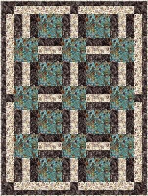 Fabric Cafe Porch Rails Quilt Pattern (uses only 3YDS of fabric) Finished Size: 45.5"x60.5"