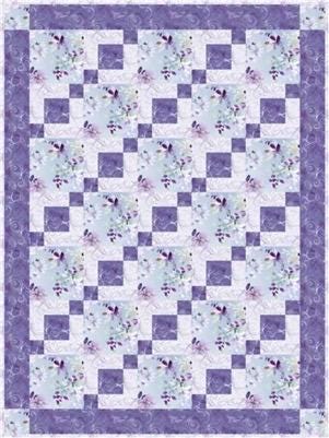 Fabric Cafe Stepping Stones Quilt Pattern - Uses Only 3 Yards of Fabric Finished Size: 43.5"x58.5"