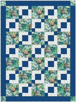 Fabric Cafe Stepping Stones Quilt Pattern - Uses Only 3 Yards of Fabric Finished Size: 43.5"x58.5"
