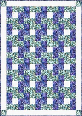 Fabric Cafe Trellis Quilt Pattern - Uses Only 3 Yards of Fabric Finished Size: 43"x61"
