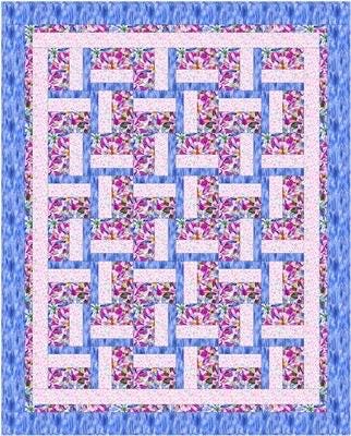 Fabric Cafe Windmill Quilt Pattern - Uses Only 3 Yards of Fabric Finished Size: 44.5"x55.5"