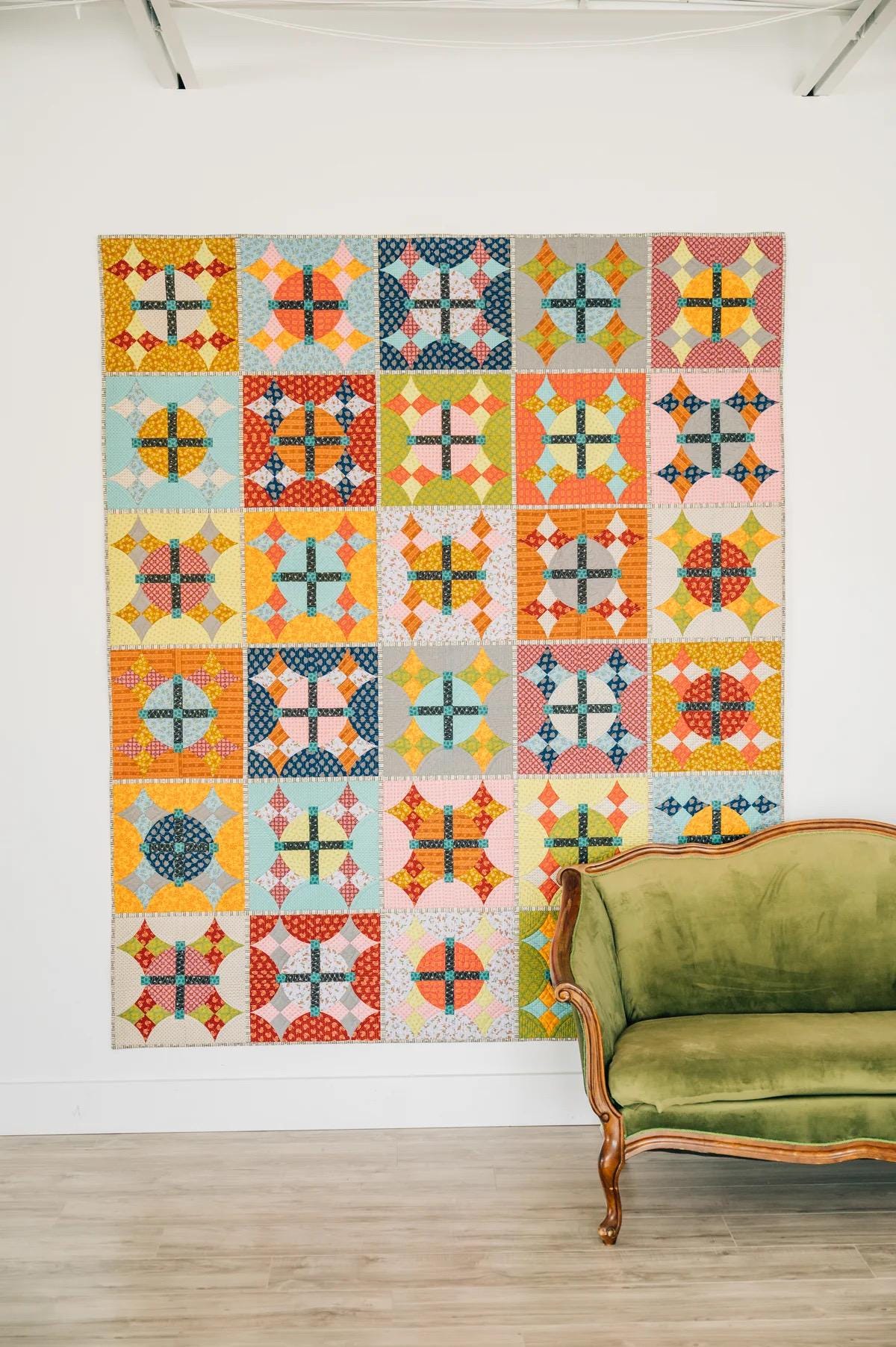 Sew Kind of Wonderful Attic Windows Quilt Pattern Finished Size: 73"x87"