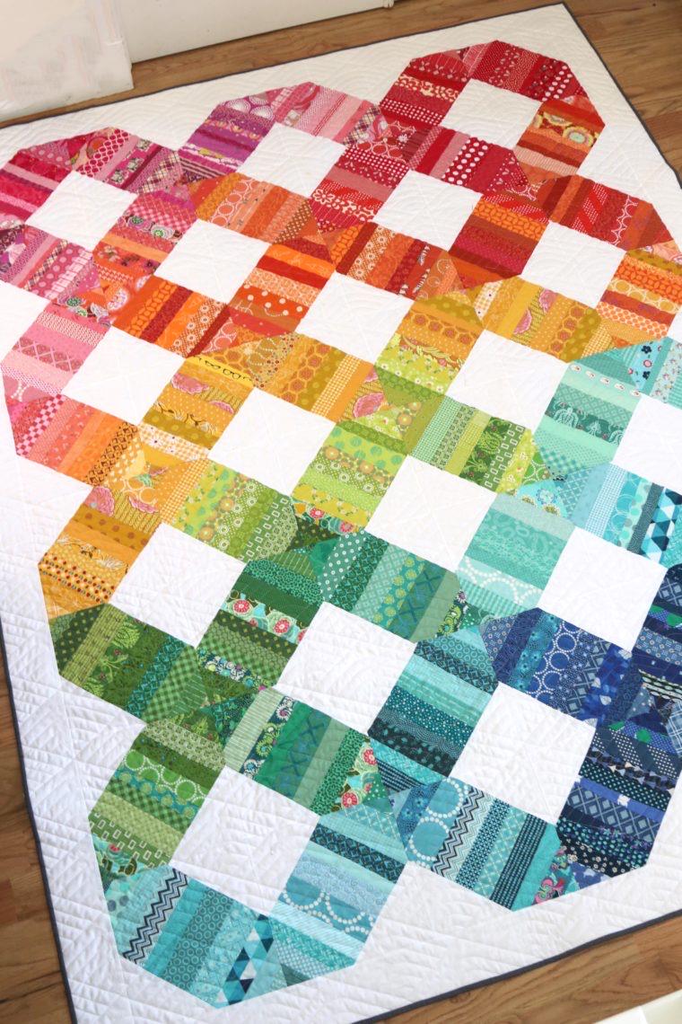 Diary of a Quilter Amy Smart Scrap Happy Rainbow Connection Quilt Pattern - 5 Size Variations Per Pattern