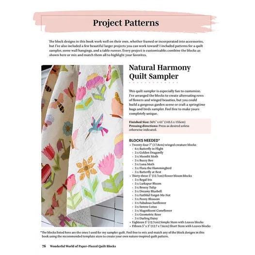 Landauer Publishing Wonderful World of Paper-Pieced Blocks - 30 Nature-Inspired Designs and Beautiful Sampler Projects (Softcover)
