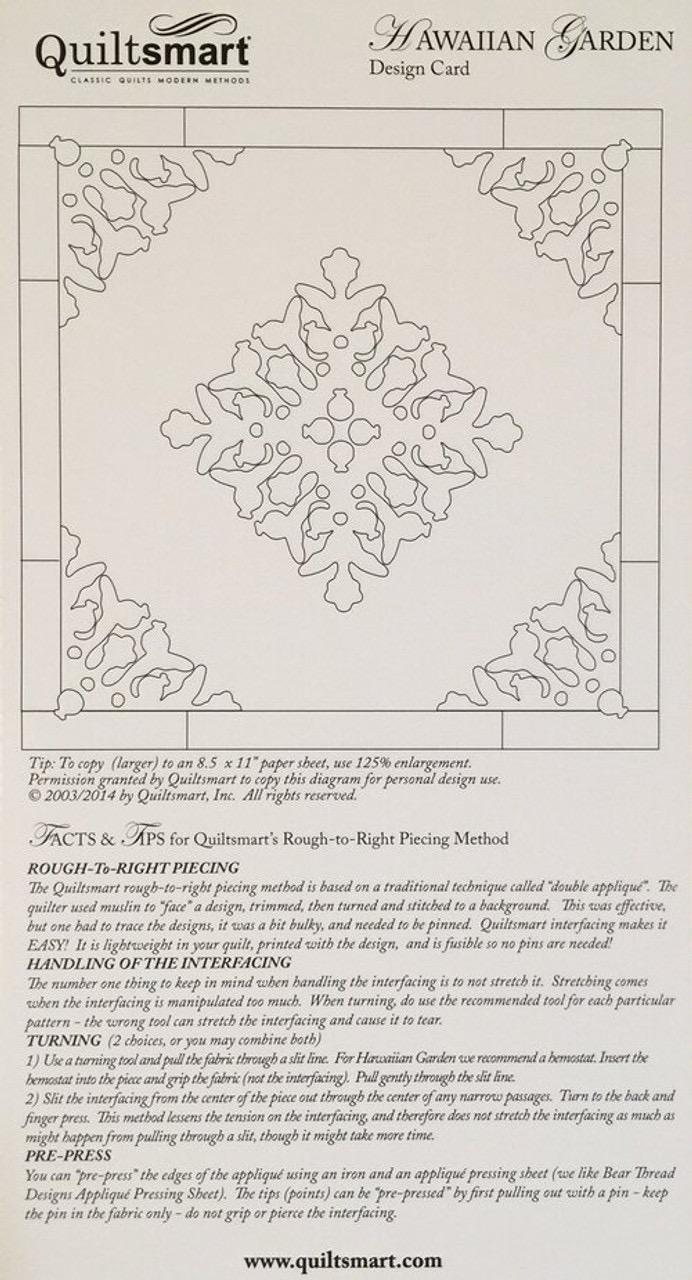 Quiltsmart Hawaiian Garden Printed Interfacing & Instructions Pack