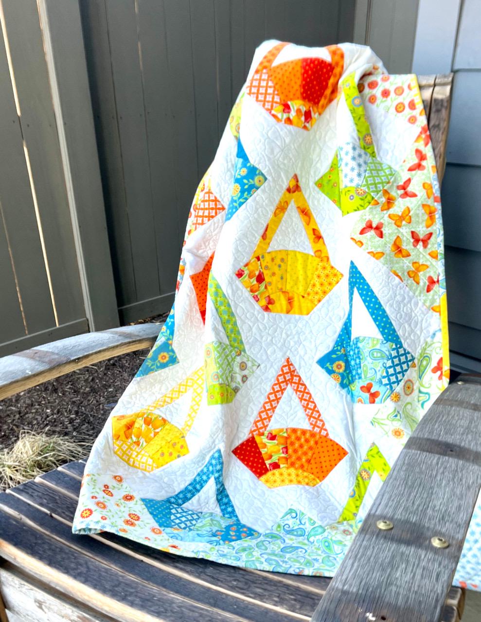 Quiltsmart Baskets Around Printed Interfacing & Instructions Pack - 3 Size Variations Per Pack