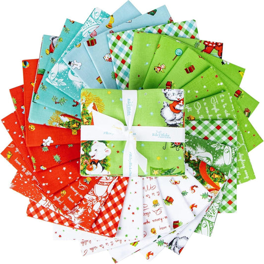 Riley Blake Jingle Bells Fabric Collection 24 Fat Quarter Bundle