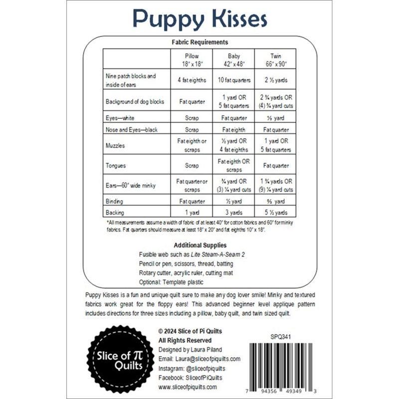 Slice of Pi Quilts Puppy Kisses Quilt Pattern - 3 Size Variations Per Pattern