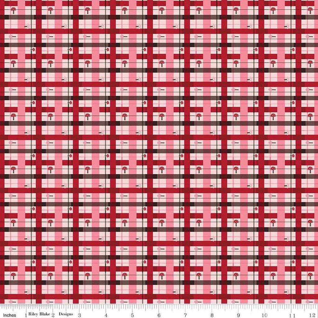 Riley Blake Jennifer Long To Grandmother's House Fabric Collection Lumberjack Plaid on Pink Premium 100% Cotton Quilt Shop Quality Fabrics
