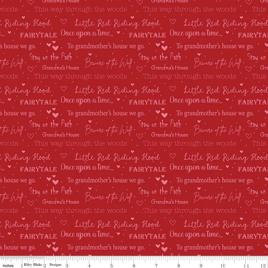 Riley Blake Jennifer Long To Grandmother's House Fabric Collection Little Red Storybook on Berry Premium 100% Cotton Fabrics