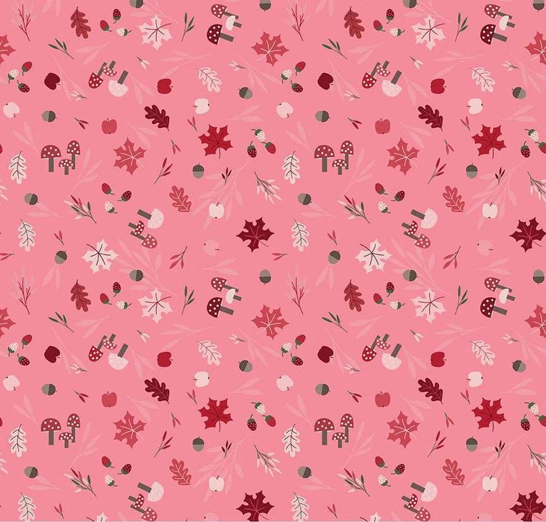 Riley Blake Jennifer Long To Grandmother's House Fabric Collection Foraging in the Forest on Pink Premium 100% Cotton Fabrics