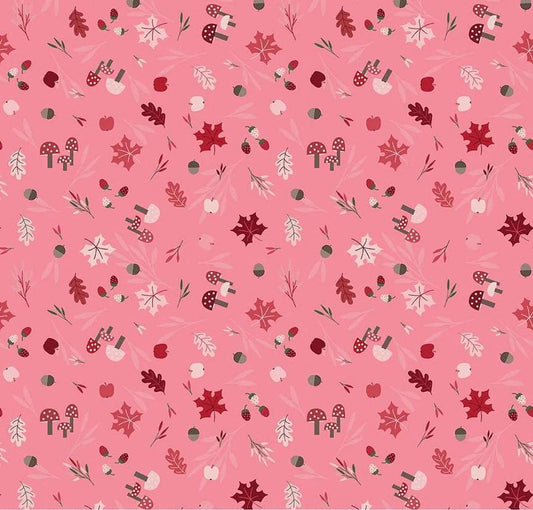 Riley Blake Jennifer Long To Grandmother's House Fabric Collection Foraging in the Forest on Pink Premium 100% Cotton Fabrics