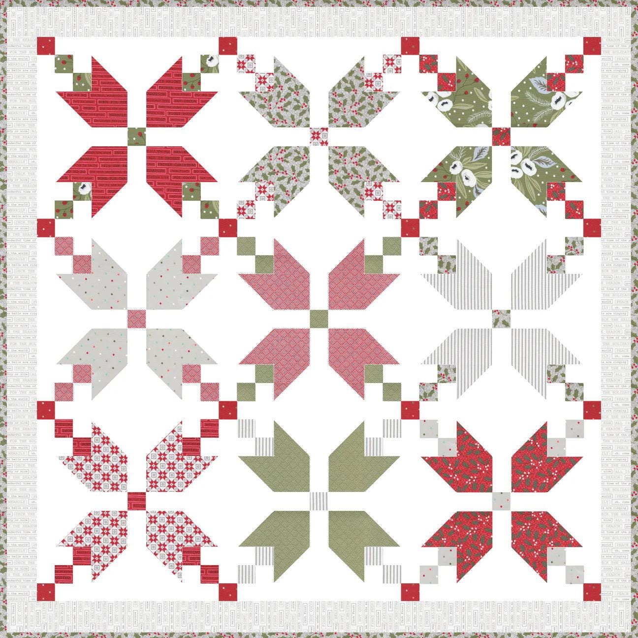 Lella Boutique Figgy Pudding Quilt Pattern Finished Size: 70.5"x70.5" #202