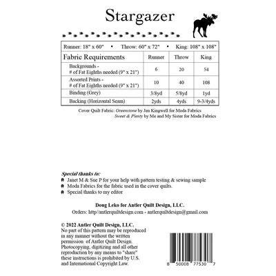 Doug Leko Antler Quilt Designs Stargazer Quilt Pattern - 3 Size Variations Per Pattern