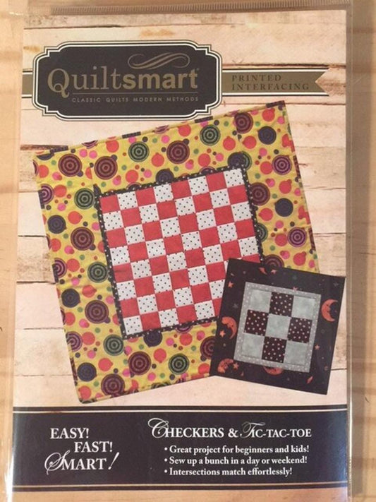 Quiltsmart Checkers and Tic-Tac-Toe Printed Interfacing & Instructions Pack