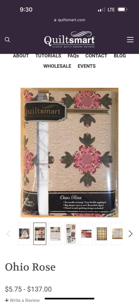 Quiltsmart Baskets Around Printed Interfacing & Instructions Pack - 3 Size Variations Per Pack