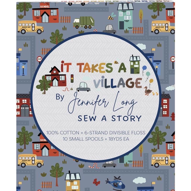 Aurifil Sew A Story By Jennifer Long It Takes A Village 10 Small Spool Thread Set 50WT (Small Spool 220YDS)