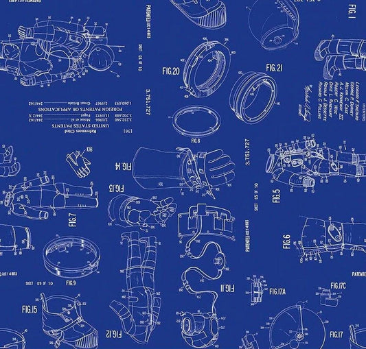 SHIPPING NOW!! Riley Blake Outer Space by NASA Fabric Collection Spacesuit Patient on Blue