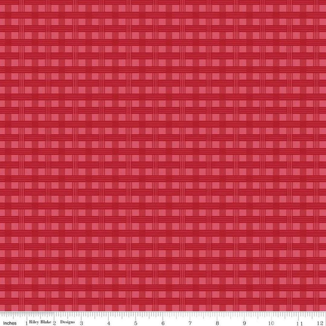 Riley Blake Jennifer Long To Grandmother's House Fabric Collection Basket Weave on Berry Premium 100% Cotton Quilt Shop Quality Fabrics