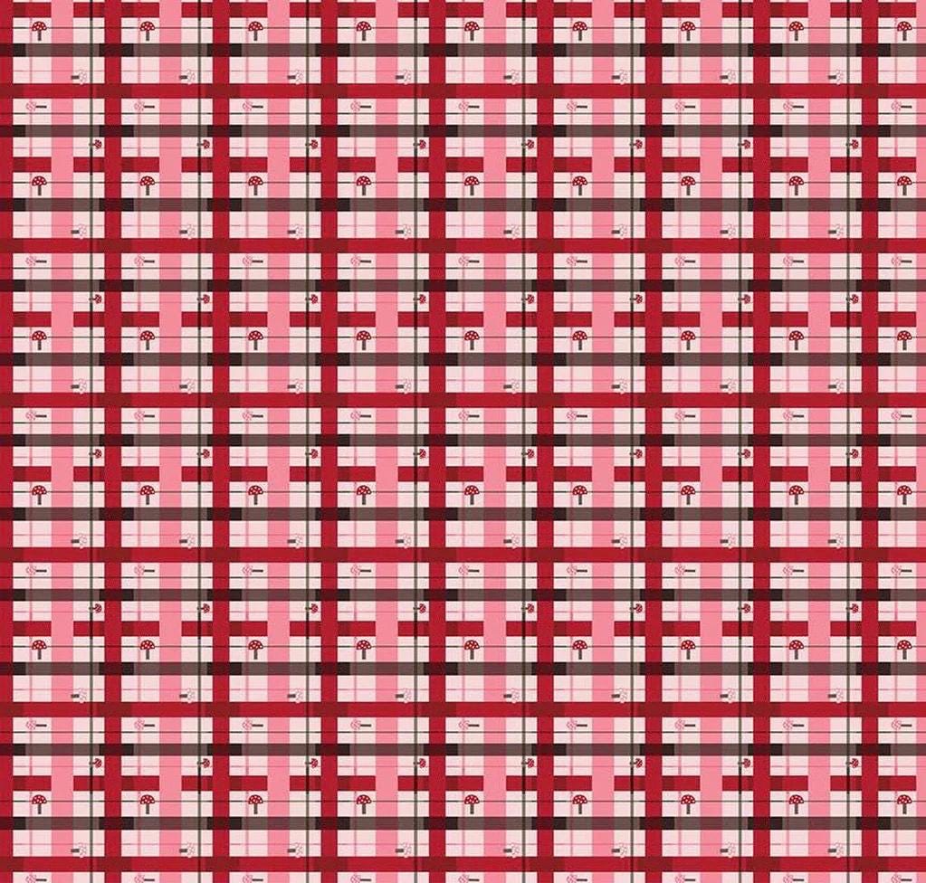 Riley Blake Jennifer Long To Grandmother's House Fabric Collection Lumberjack Plaid on Pink Premium 100% Cotton Quilt Shop Quality Fabrics