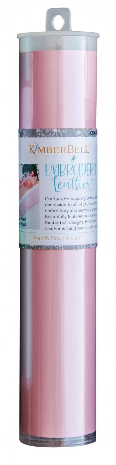 RETIRED!! Kimberbell Kimberbellishments 8"x24" Faux Embroidery Leather Sheet - French Pink