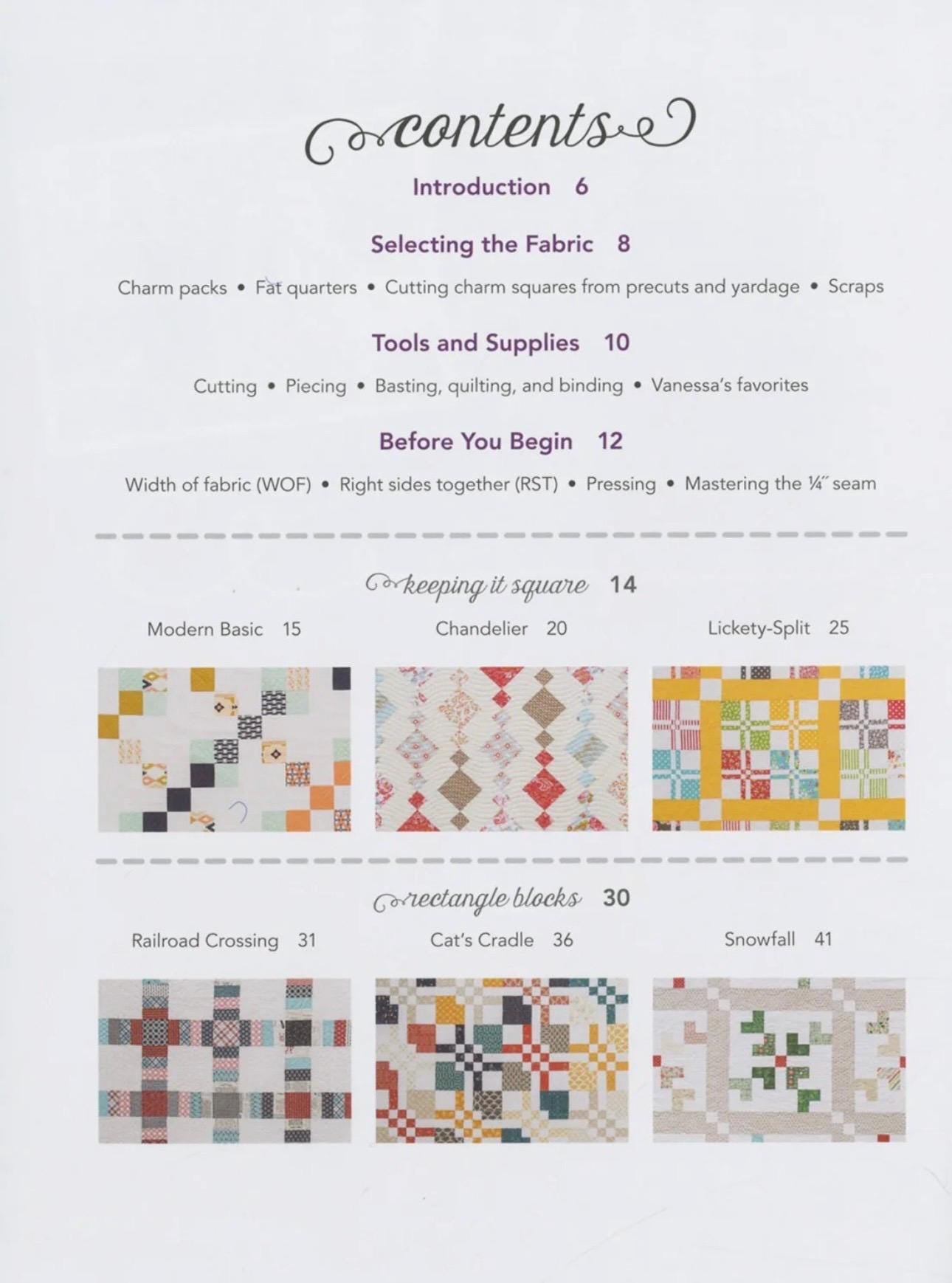 Stashbooks Vanessa Goertzen Charm School Quilts Pattern Book - 18 Quilts From 5" Squares (Softcover)