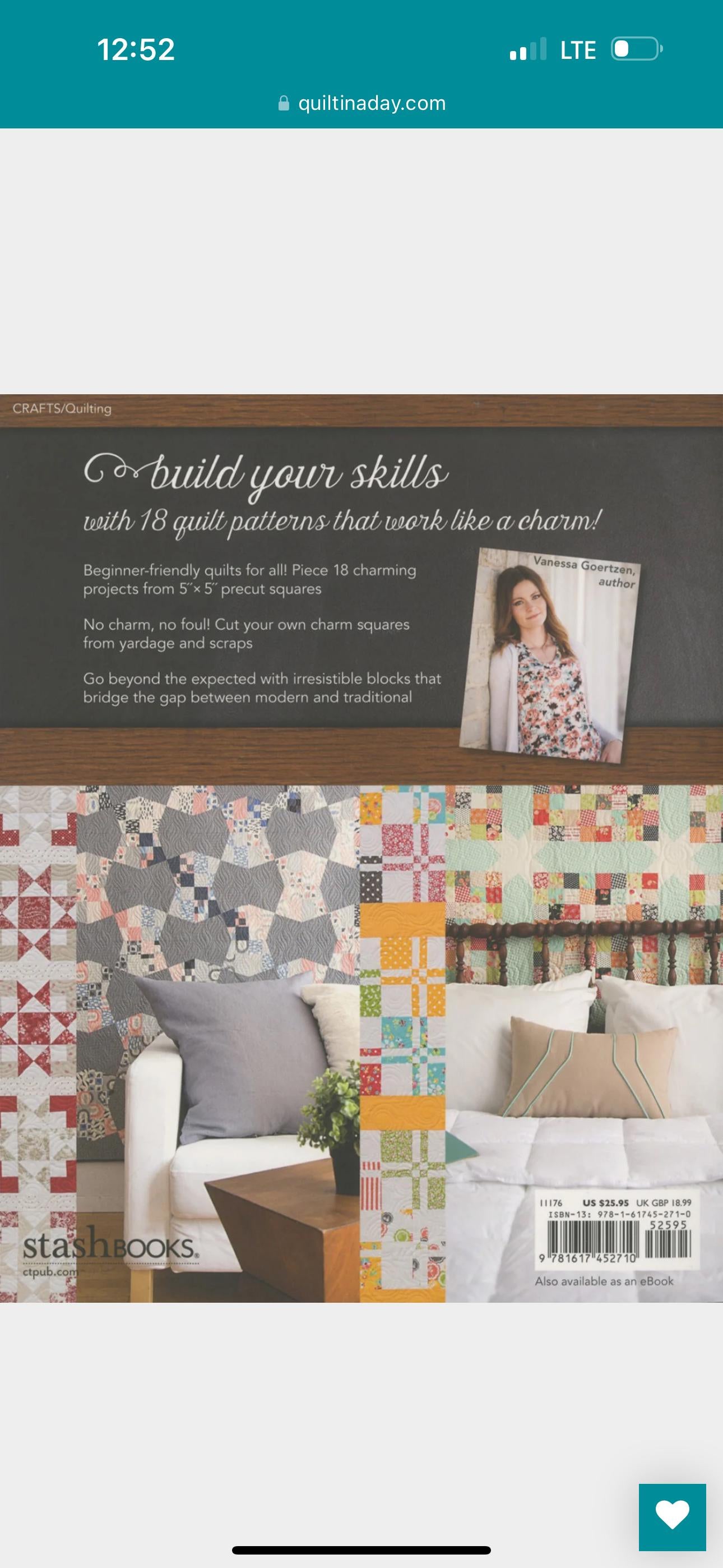 Stashbooks Vanessa Goertzen Charm School Quilts Pattern Book - 18 Quilts From 5" Squares (Softcover)